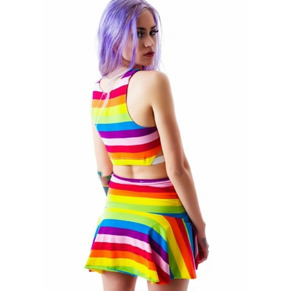 ✖SOLD✖ UNIF Iggy 2 Piece Crop Top Skirt Set - Picture 2 of 6